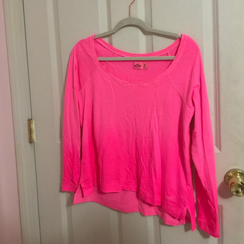 Pink long sleeve loose t-shirt